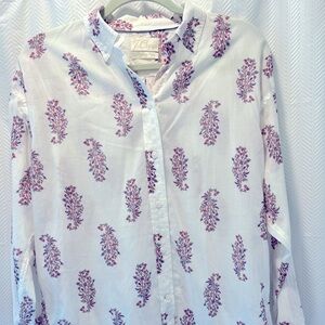 J Crew Blouse Block Print Blouse